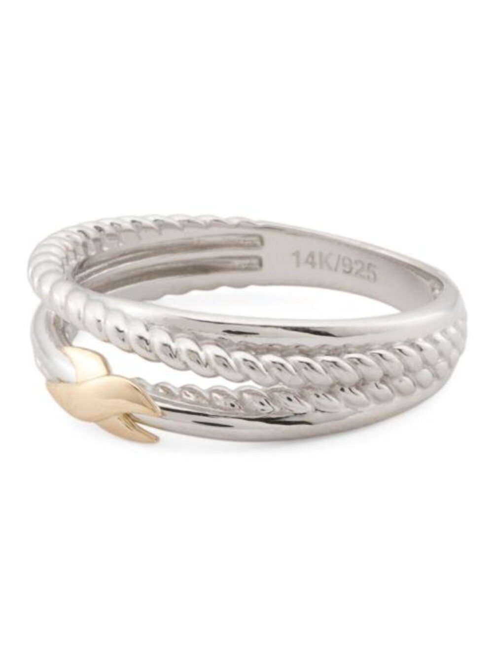 GEMOLIO 14kt Gold X And Sterling Silver Multi Row Ring